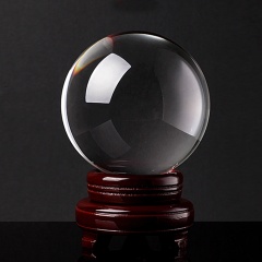 Wholesale Custom home decoration homemade with wooden stand blank Clear Dia 80mm Transparent K9 crystal ball