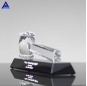 Trofeo de premio de mazo facetado de cristal personalizado con soporte negro para regalos de aniversario del gobierno