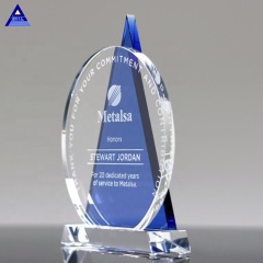 K9 Shields Round Gravé Crystal Icon Award Plaque Blue Glass Crystal Award Trophée pour cadeaux souvenirs