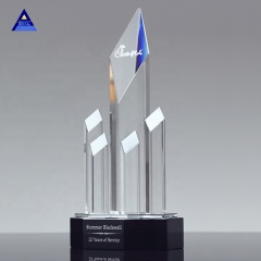 Trofeos y premios de cristal de obelisco únicos Regalos de premios de servicio personalizado