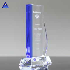 Premio de cristal de placa de cristal transparente Avant personalizado 2019 con base