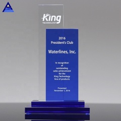Trofeo de premio del Pacífico con grabado de logotipo personalizado Premio de trofeo de cristal barato