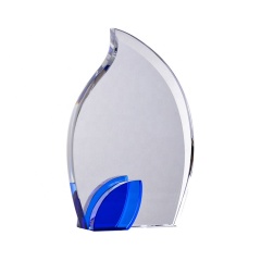 Cristal de llama de trofeo claro de alta calidad grabado con láser 3D para recuerdo de boda