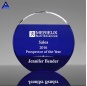 High Quality Professional Custom Blue Round Shape Larsmont Crystal Trophy Awards For Wholesale
