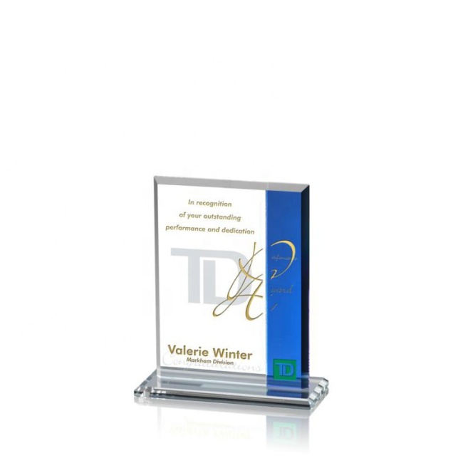Wholesale Fashion Blank Square Crystal Glass Award Plaque With Custom Logo For Corporate Gifts