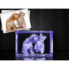 Photo holographique 3D personnalisée personnalisée gravée à l'intérieur du cristal laser avec votre propre cadeau de mariage d'anniversaire d'image