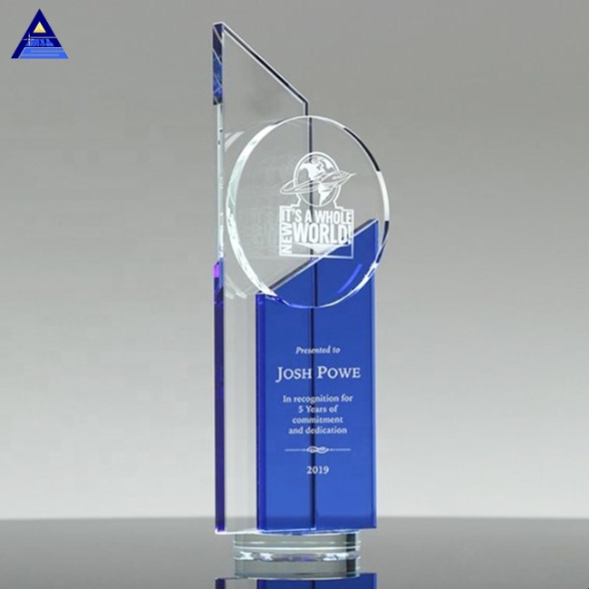 New Customized Design Clear Dedication Award Trophy For President Gifts