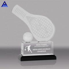 Wholesale Logo Engraving Cheap Custom Table Tennis Crystal Trophy For Souvenir