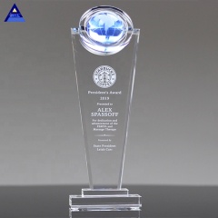 K9 Best Quality Crystal Corporate New Design World Globe Surge Award Trophäe