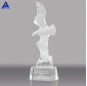 High Quality Beautiful Clear K9 Animals Crystal Eagle Figurine With Black Crystal Base