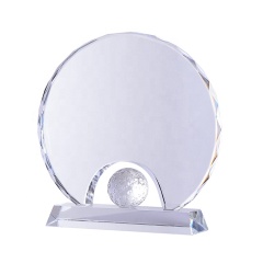 Premios del trofeo de la pelota de golf de cristal del diseño del tenedor de la mano para los recuerdos del torneo de golf