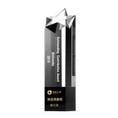Premio Premios láser 3D Grabado de estrellas Bloque deportivo Trofeos de vidrio Cubo Trofeo de cristal en blanco