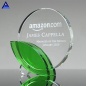 Wholesale Promotion Cheap Cup Trophies Crystal Leaf Award Plaques Trophies For Corporate Anniversary Gift