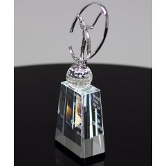 Premio de trofeo de cristal de copa de metal de golf de moda para competición deportiva