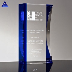 Trofeo modificado para requisitos particulares al por mayor de los premios del cristal neo, cubo cristalino grabado con láser 3D