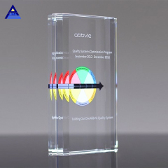 Personalized 3D Laser Engraved K5 Glass Award Crystal Trophy With Custom