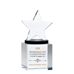 Fábrica al por mayor K9 en blanco Crystal Star Award Trophy Crystal Star Trophy