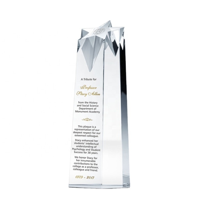Award 3D Laser Awards Star Engraving Block Sport Block Glass Trophies Cube Crystal Blank Trophy