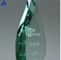 Custom Logo Design Flame Shape Jade Crystal Glass Shield Awards