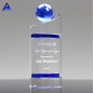 Custom World Map Clear Earth Award K9 Hand Holding Globe Crystal Trophy