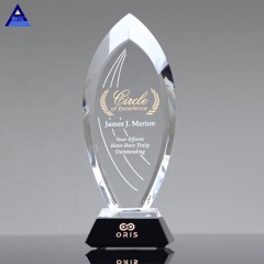 Trofeo de cristal redondo de llama de corte majestuoso personalizado de alta calidad para grabado con láser