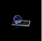 Trophée de cristal de diamant transparent bleu Pujiang k9 de mode personnalisée en gros pas cher