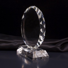 Récompense optique en cristal de laser à facettes de tournesol de cadeau de mariage personnalisé