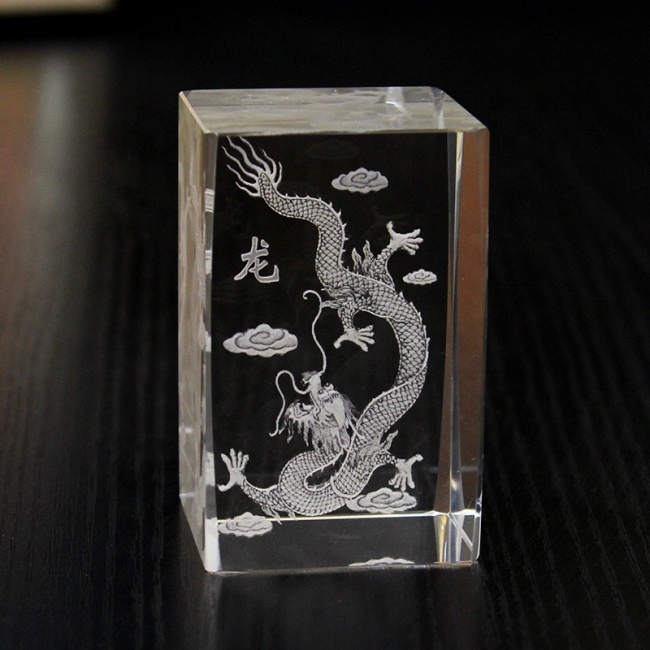 Crystal 3d Laser Engraved Cube/Crystal Paperweight Rectangle Crystal Cube