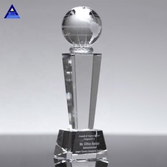 2020 Hot New Products K9 Crystal Glass Globe Award Earth For Sale