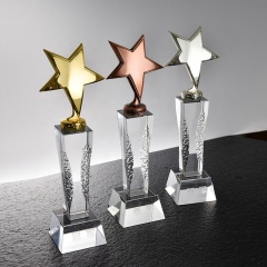 Ice Peak Crystal Plaque Award Flame Block Star Gold Silver et Copper Star Crystal Trophy