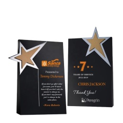 2021 New Black Crystal Award Black Crystal со скошенной пятиконечной звездой Медаль Crystal Sandblasted Trophy