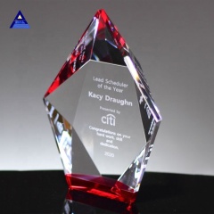 Récompenses de trophée en cristal optique d'obélisque de haute qualité pour la gravure au laser