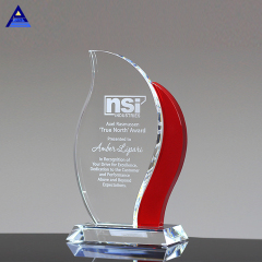 Trofeos de premio de llama de cristal rojo personalizados personalizados de fábrica a la venta