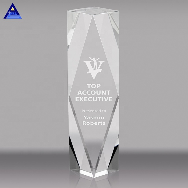 Custom Engraving 3D Laser Engraved Crystal Awards Trophies Block Blank For Business Souvenir Gift