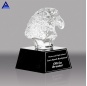 China Wholesale Hand-Carved High Quality Quartz Crystal Eagle Trophy Model With Black Base