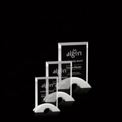 Оптовый нестандартный дизайн Пустой хрустальный стеклянный приз Трофейная табличка для делового подарка