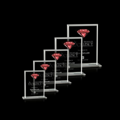 Premio cristalino coloreado transparente de encargo del cristal del diamante de la aduana del negocio de gama alta de la moda del rectángulo