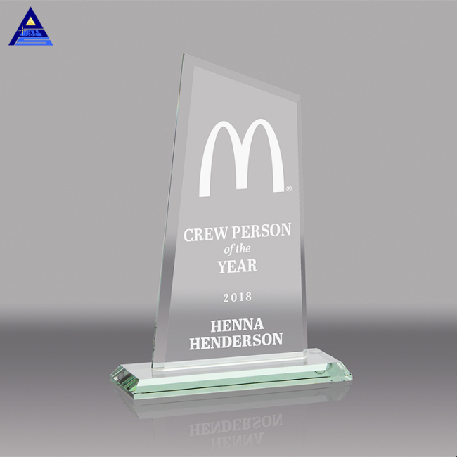 Custom Words Achievement Clear Color Crystal Trophy For Corporate Awards And Gifts