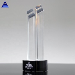 Günstige individuelle Emory Pinnacle Award-Kristalltrophäe mit Sublimationsdruck für Souvenirgeschenke