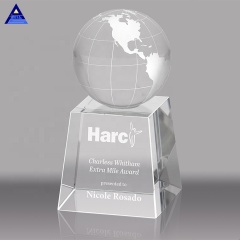 Благородный дешевый заказ Atlantis Crystal Glass Earth Globe Trophy Award
