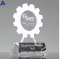 Hight Quality Flower Shape Blank Crystal Trophy Sample Award Shield With Black Base