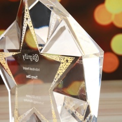 K9 regalo de recuerdo de boda bloque de cristal/pisapapeles en forma de estrella de cristal premio de trofeo de estrella de cristal