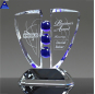 Nuevo regalo corporativo barato promocional con trofeo de cristal impreso con logotipo personalizado