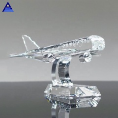 Premio cristalino del aeroplano del pisapapeles del claro 3D hecho a mano de encargo para el regalo de los recuerdos del negocio