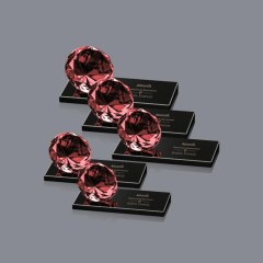 Pujiang K9 High-End Business Customized Metal Base Coloured Diamond Crystal Award