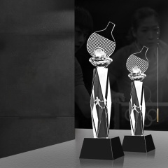 Récompenses de trophée de basket-ball en cristal de vente chaude pour le cadeau de champion de sport deuxième troisième place