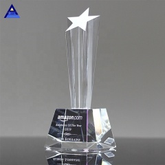Trophée d'étoile en verre de cristal K9 personnalisé de haute qualité et magnifique de Pujiang