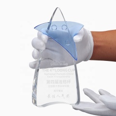 2021 nouveau trophée de cristal de conception prix plaque de prix de cristal de verre blanc trophée d'étoile de cristal