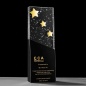 2021 New design crystal trophy award gold star crystal block blank plaque black bubble crystal trophy
