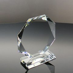 Trofeos de premio Forma octogonal Placas en blanco Grabado personalizado Logotipo personalizado Copa K9 Placa deportiva Trofeo de cristal octogonal